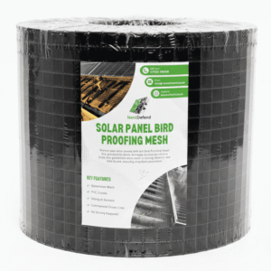 30m Black Solar Panel Bird Mesh | DPC Coated & Galvanized
